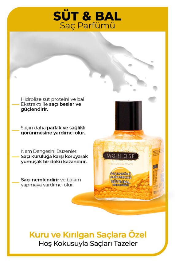 Morfose Süt & Bal İçerikli Saç Parfümü 100 ml - 2