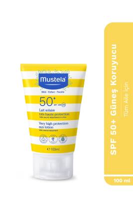 Mustela Spf 50 Yüksek Koruma Yüz Vücut Güneş Koruyucu Suya Dayanıklı Tüm Ciltler Bebek Çocuk Yetişkin 100ml - Mustela