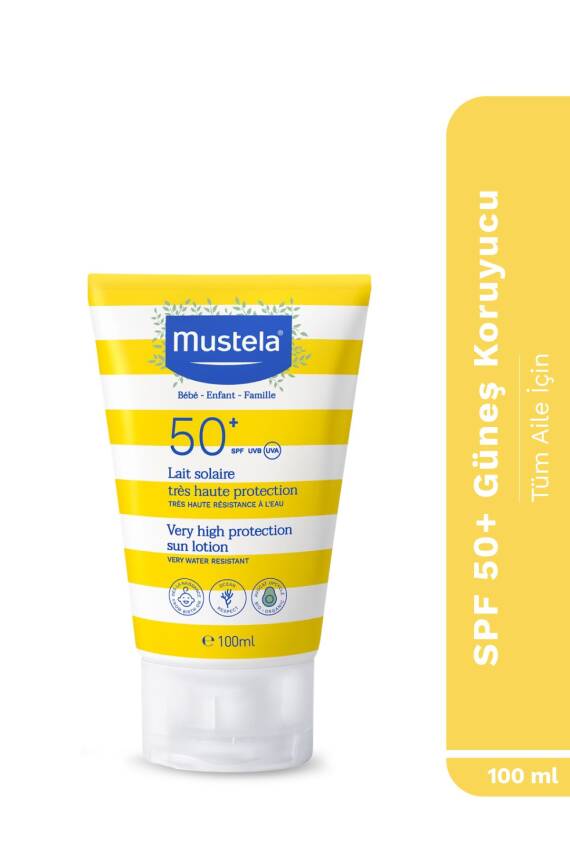 Mustela Spf 50 Yüksek Koruma Yüz Vücut Güneş Koruyucu Suya Dayanıklı Tüm Ciltler Bebek Çocuk Yetişkin 100ml - 1