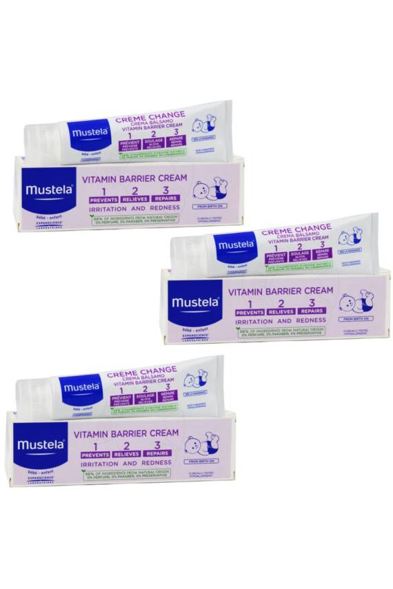 Mustela Vitamin Barrier 1-2-3 Pişik Kremi 100 Ml 3 Adet - 1