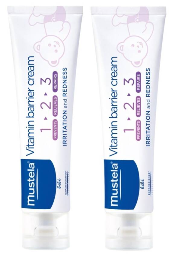 Mustela Vitamin Barrier Cream 1.2.3 Pişik Kremi 100 Ml 2 Adet - 1