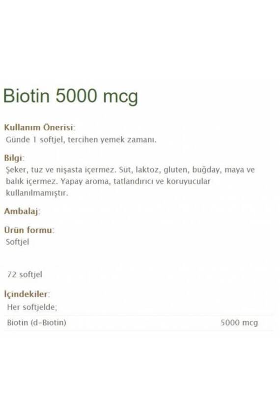 Nature's Bounty Biotin 5000 Mcg 72 Kapsül - 2