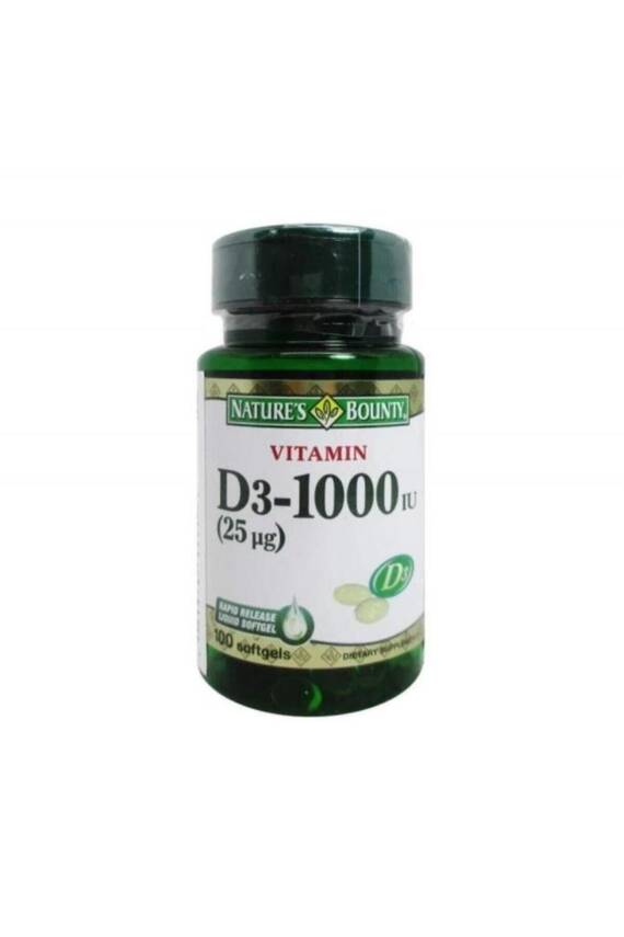 Nature's Bounty Vitamin D3 1000 IU 100 Softgel - 1