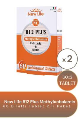 New Life B12 Plus Methylcobalamin 60 Dilaltı Tablet 2'li Paket - New Life