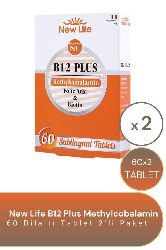 New Life B12 Plus Methylcobalamin 60 Dilaltı Tablet 2'li Paket - 1
