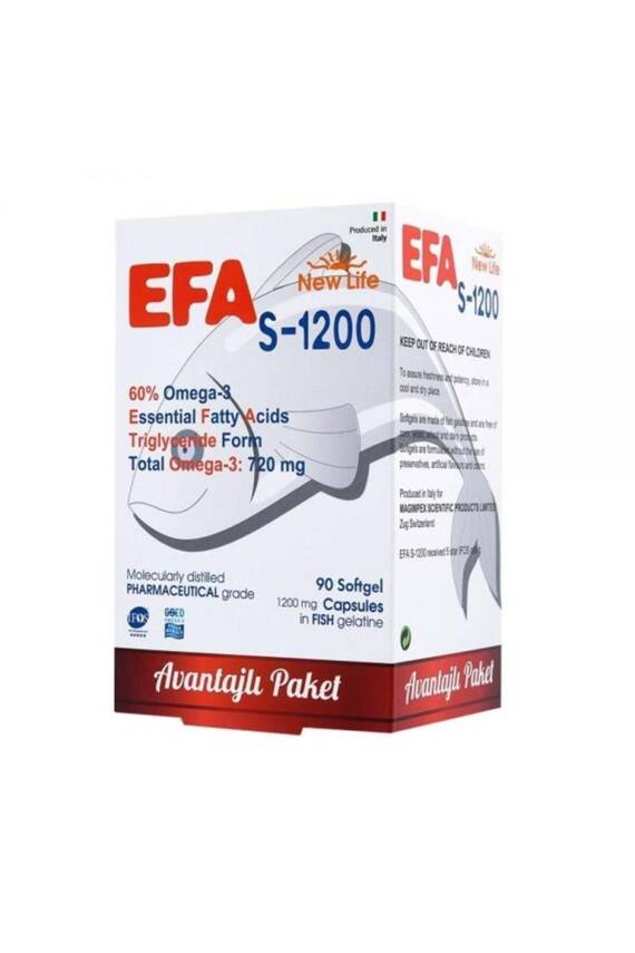 New Life Efa S-1200 Balık Yağı 90 Kapsül - 1