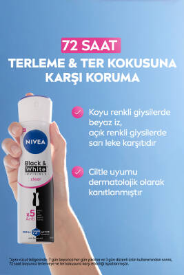 Nivea Black White Invisible Clear Bayan Deodorant 150Ml - 2