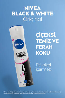 Nivea Black White Invisible Clear Bayan Deodorant 150Ml - 3
