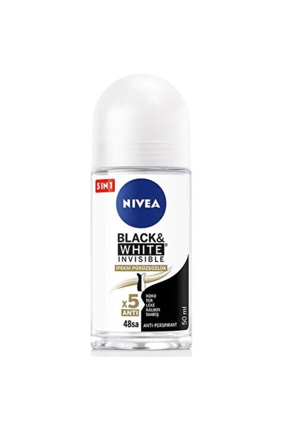 Nivea Black White İpeksi Pürüzsüzlük Kadın Deodorant Roll-On 50 ml - 1