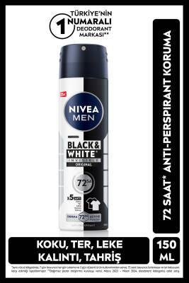 Nivea Black White Invisible Erkek Deodorant 150ml - NIVEA