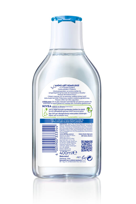 Nivea Canlandırıcı Micellar Makyaj Temizleme Suyu 400ml, Amino Asit, E Vitamini, Nemlendirici, Normal Cilt - 2