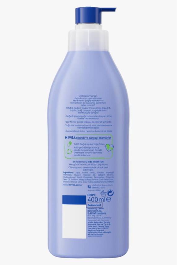 Nivea Değerli Yağlar Içeren Nemlendirici Vücut Losyonu 400ml, Kiraz Çiçeği, Jojoba Yağı, Kuru Cilt Tipleri - 3
