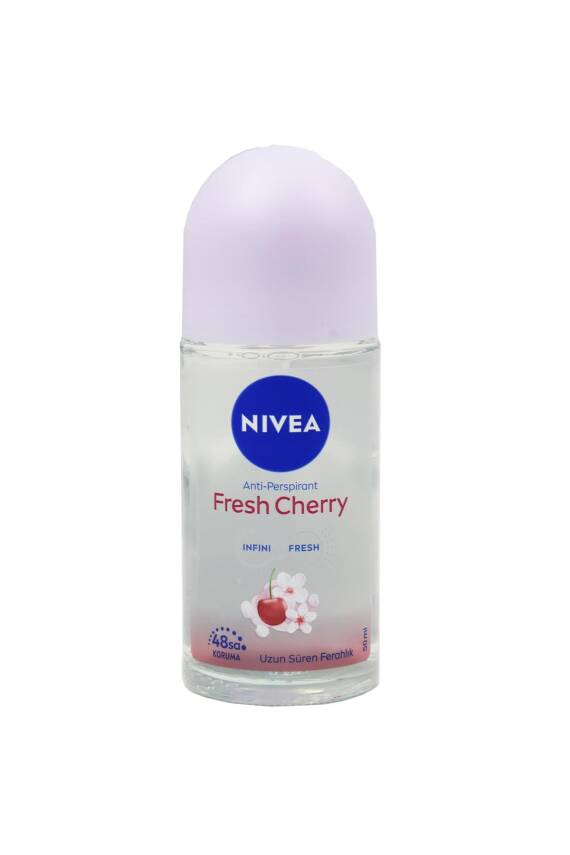 Nivea Kadın Roll-on Deodorant Fresh Cherry 50ml, Gün Boyu Ferahlık, Kiraz Kokusu, 48 Saat Ter Koruması - 1