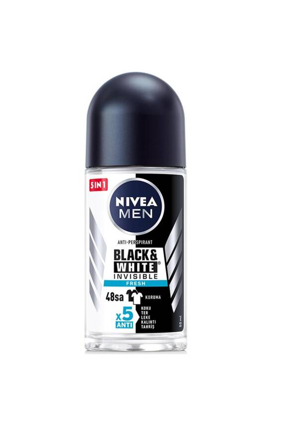 Nivea Men Black White Fresh Erkek Deodorant Roll-On 50 ml - 1