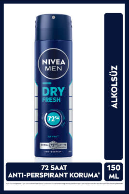 Nivea Men Erkek Sprey Deodorant Dry Fresh 150ml, 72 Saat Anti-perspirant Koruma, Ekstra Kuruluk - NIVEA