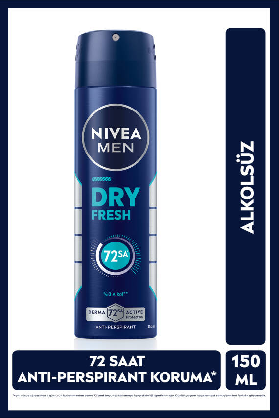 Nivea Men Erkek Sprey Deodorant Dry Fresh 150ml, 72 Saat Anti-perspirant Koruma, Ekstra Kuruluk - 1