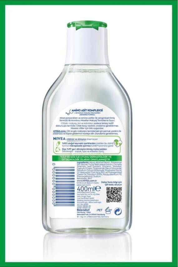 Nivea Micellar Makyaj Temizleme Suyu Amino Asit 400ml, Arındırıcı, Okyanus Yosunu Özü, Karma Yağlı Citler - 2