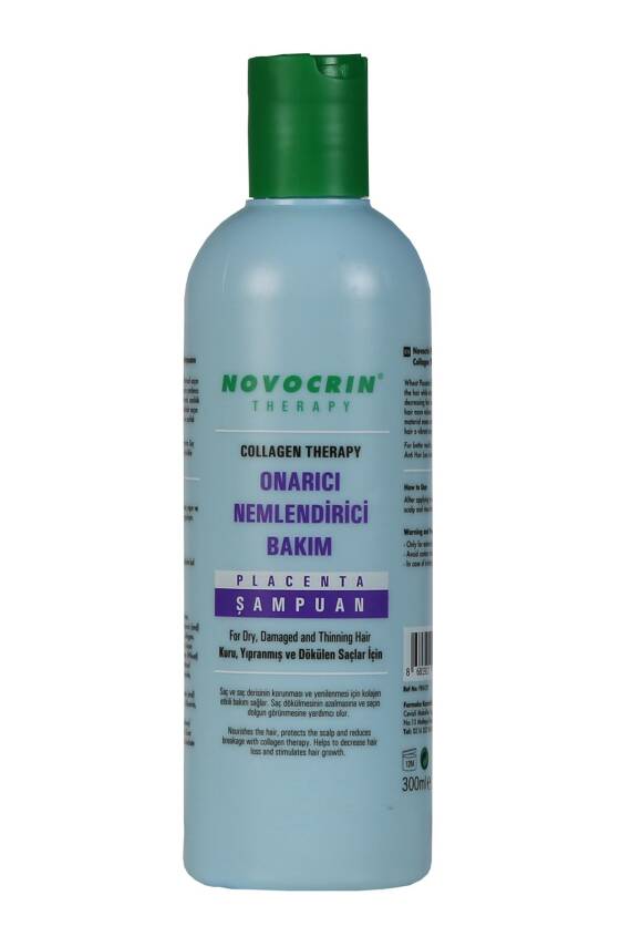 Novocrin Placenta Collagen Therapy Onarıcı Nemlendirici Bakım Şampuanı 300 ml - 1