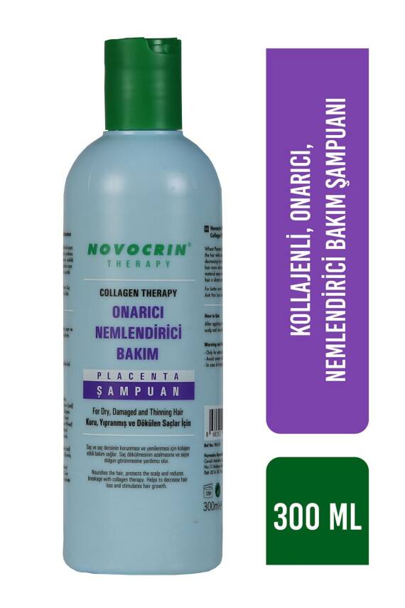 Novocrin Placenta Collagen Therapy Onarıcı Nemlendirici Bakım Şampuanı 300 ml - 2