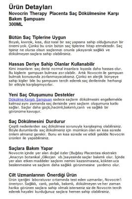 Novocrin Placenta Saç Dökülmesine Karşı Şampuan 300 Ml - 3