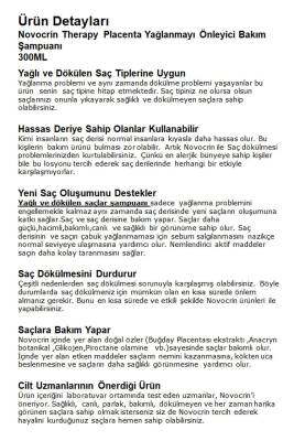 Novocrin Placenta Yağlı Ve Dökülen Saçlar Bakım Şampuanı 300ml - 2