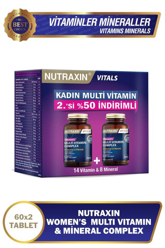 Nutraxin 2'li Multivitamin Kadın, Multivitamin & Mineral Complex - 1