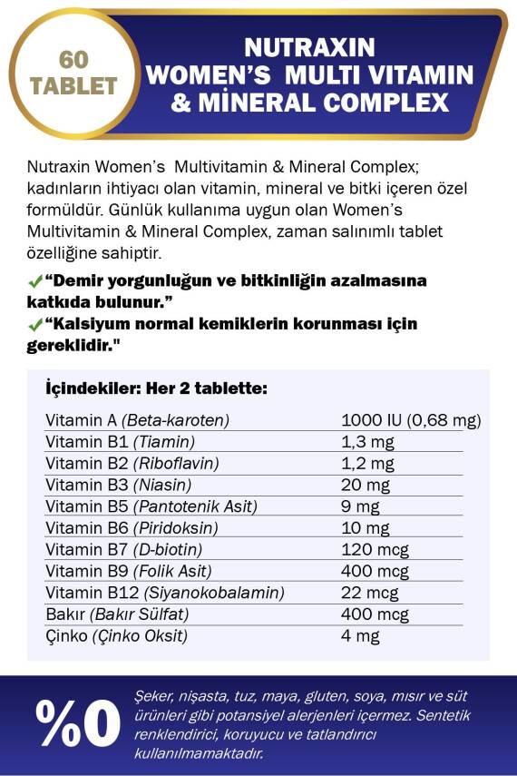 Nutraxin 2'li Multivitamin Kadın, Multivitamin & Mineral Complex - 2