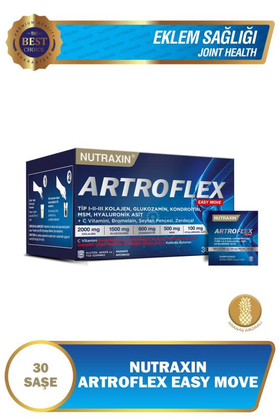 Nutraxin Artroflex Easy Move 30 Saşe - Glukozamin Kolajen Bromelain Şeytan Pençesi Bamya Çiçeği - 1