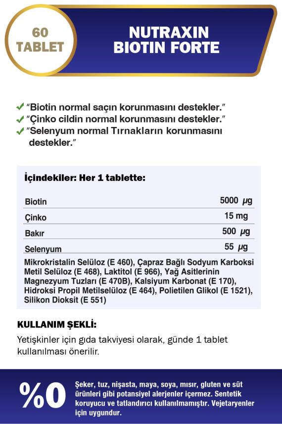 Nutraxin Biotin Forte 5000 Mcg 60 Tablet - 3