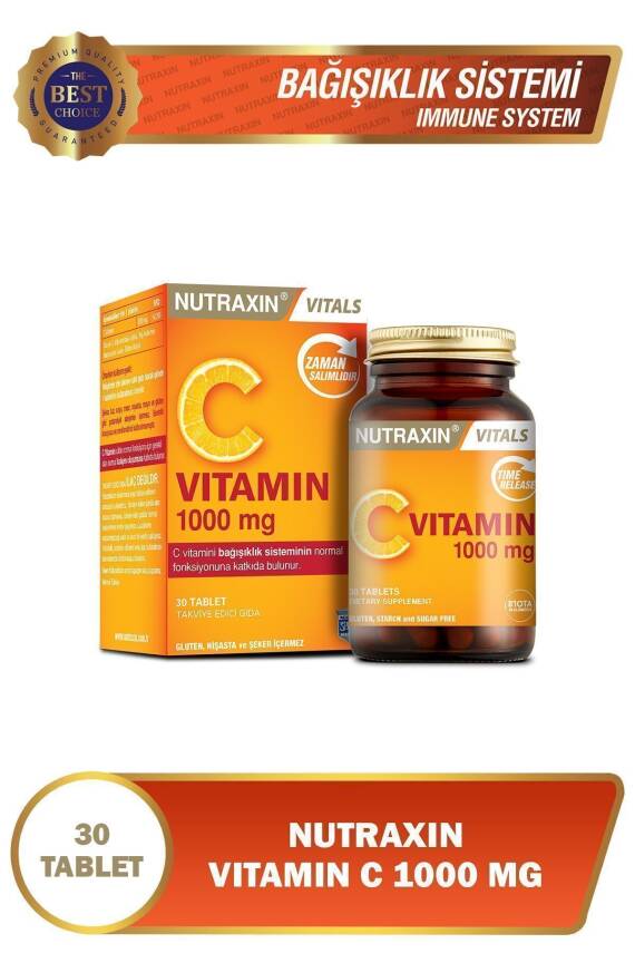Nutraxin C Vitamin 1000 Mg - C Vitamini Deposu Zaman Salınımlı 30 Tablet - 1