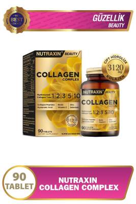Nutraxin Collagen Beauty Complex 90 Tbl - Hidrolize Tip 1, 2, 3, 5, 10, Biotin, Zinc, Bakır, Hya, - Nutraxin