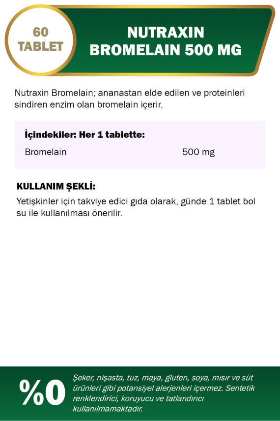 Nutraxin Herbal Bromelain 500 Mg Ananas 60 Tablet - 3