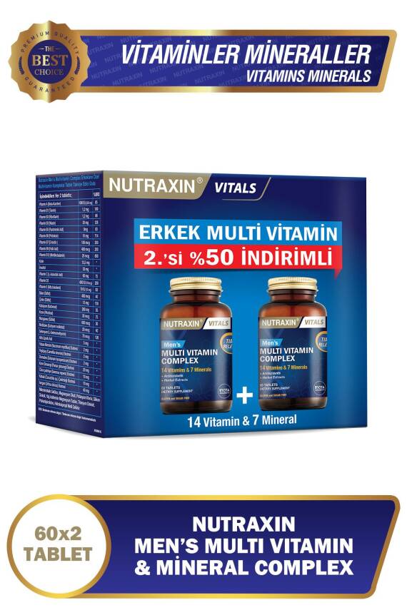 Nutraxin Multivitamin Mineral Complex Men's 2. % 50 İndirimli Avantaj Paketi - 1