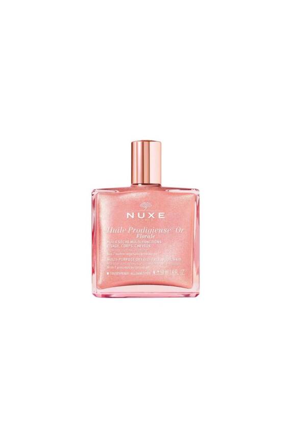 Nuxe Huile Prodigieuse Florale Or Pembe Parıltılı Çiçeksi Çok Amaçlı Kuru Yağ 50 ml - 1