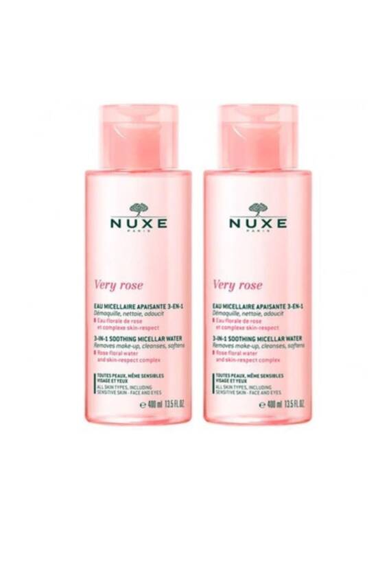 Nuxe Very Rose 3in1 Soothing Cleansing Micellar Su 2 x 400 ml - 1