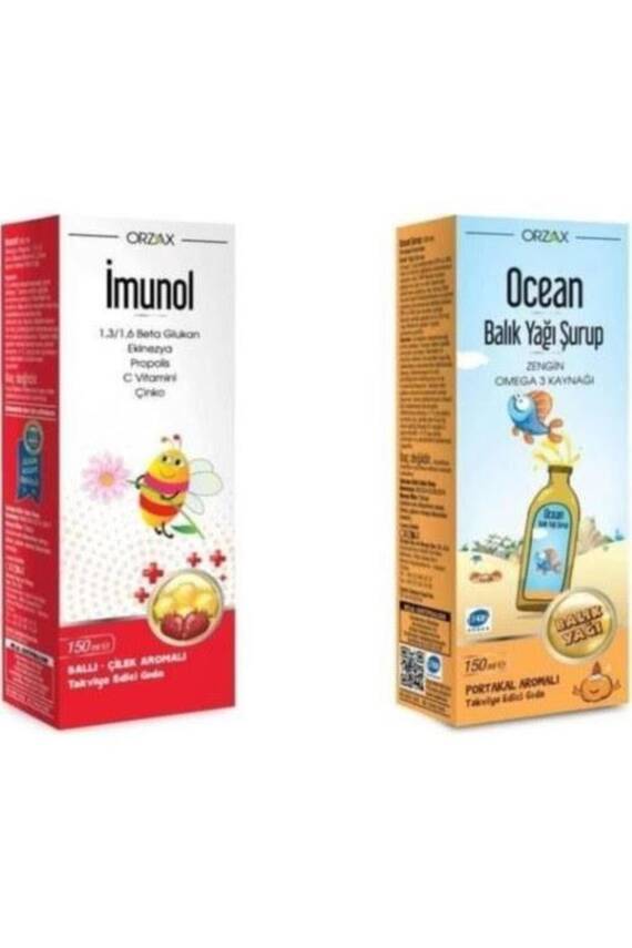 Ocean Balık Yağı Şurubu Portakal Aromalı 150ml + Imunol Şurup 150ml - 1