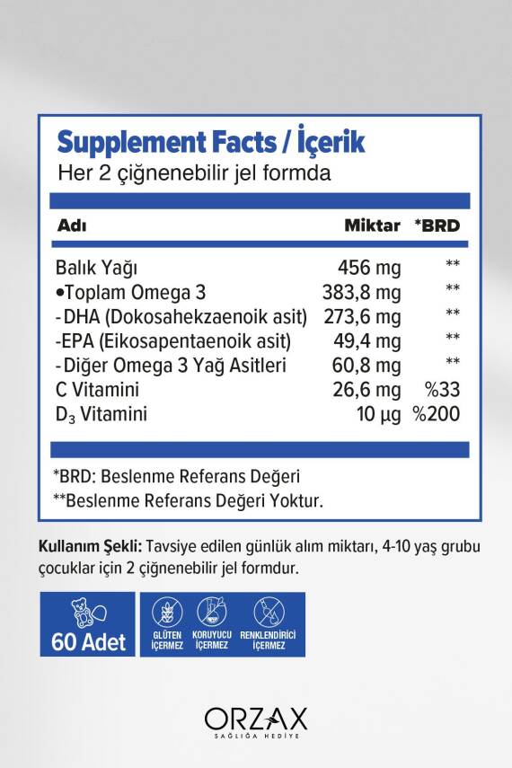 Ocean Gummies Omega 3 Kids - 60 Adet Çiğnenebilir Jel Form - 2