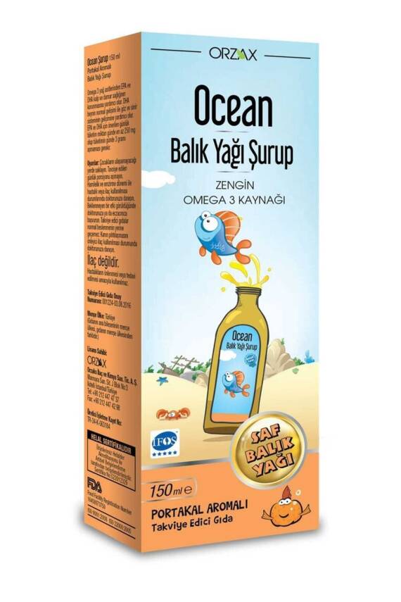 Ocean Omega 3 Portakallı Balık Yağı Şurubu 150 ml - 1