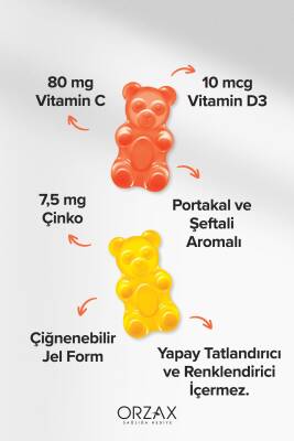 Ocean Gummies Defence C Vitamini , D3 Vitamini Ve Çinko Içeren Takviye Edici Gıda 60 Jel Table - 3
