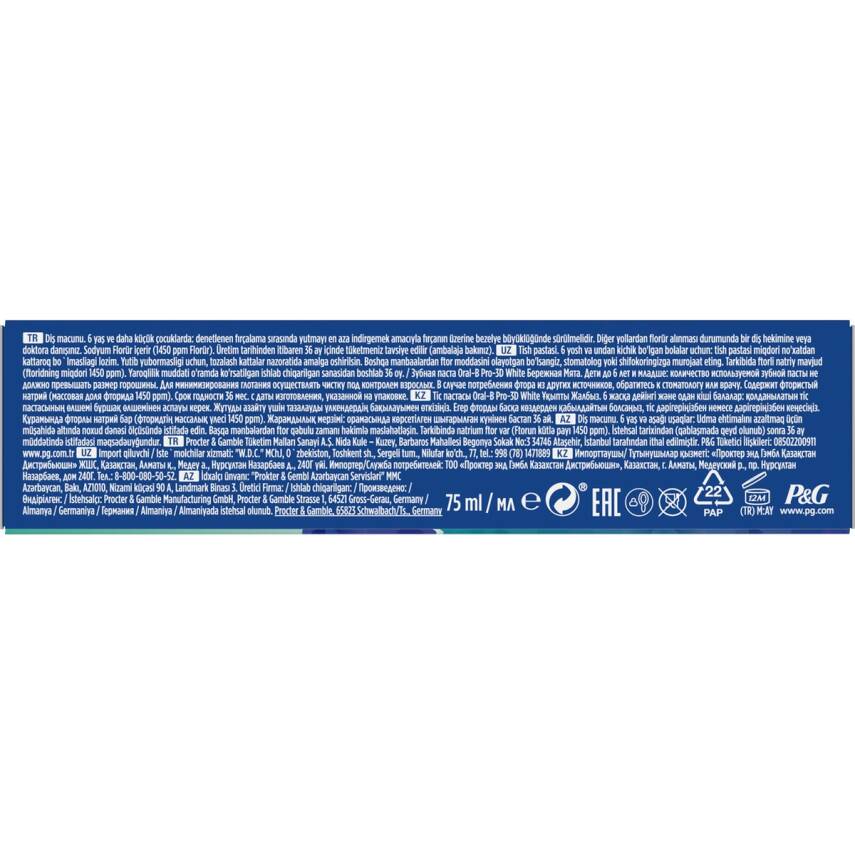Oral-B Pro 3d White Hafif Nane Diş Macunu 75 Ml - 9