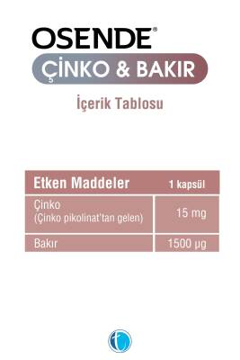 Osende Çinko Bakır 60 Bitkisel Kapsül Çinko Pikolinat - 3