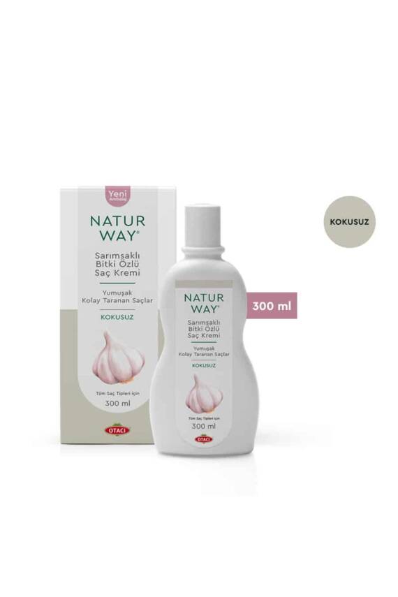 Otacı Naturway Sarımsaklı Bitki Özlü Kokusuz Saç Kremi 300 ml - 1