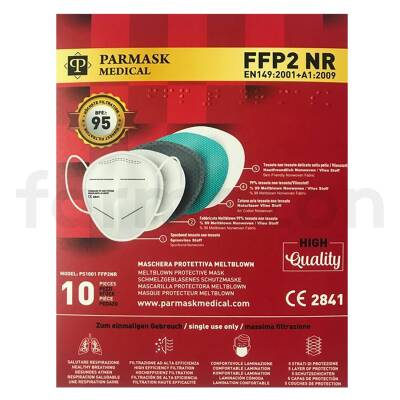 Parmask FFP2 N95 5 Katlı Telli Koruyucu Beyaz Maske 10'lu - Parmask