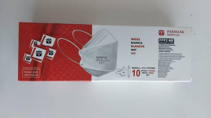 Parmask FFP2 NR 10'lu Maske Beyaz - 1