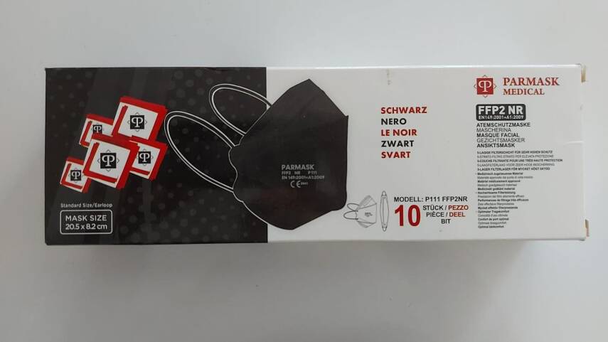 Parmask FFP2 NR 10'lu Maske Siyah - 1