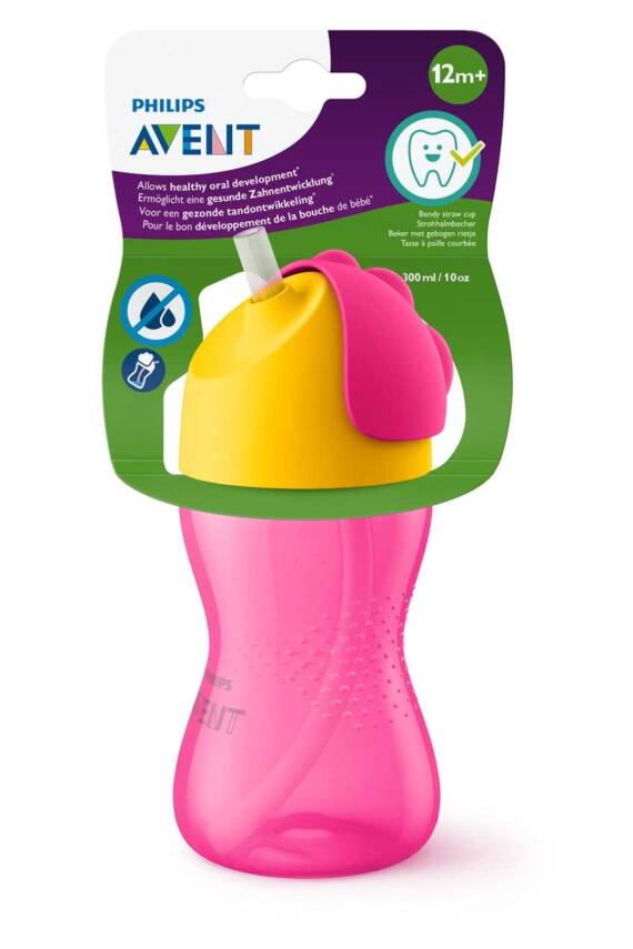 Philips Avent Pipetli Bardak 12 Ay 300 ml - Pembe - 1