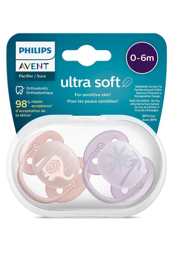 Philips Avent Ultra Soft Emzik 0-6 Ay 2'li Kız Scf091/09 - 1