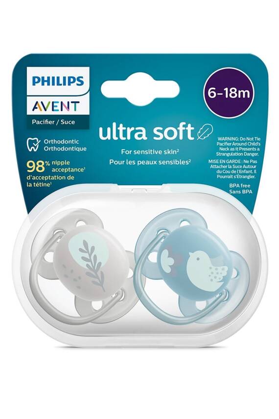 Philips Avent Ultra Soft Emzik 6-18 Ay 2'li Erkek Scf091/15 - 1