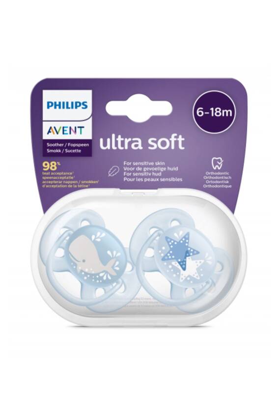 Philips Avent Ultra Soft Emzik 6-18 Ay Erkek SCF223/03 - 1