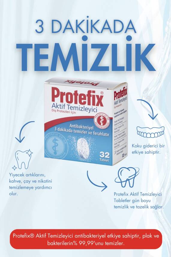Protefix Diş Protezleri Için Aktif Temizleyici 32 Tablet - 3